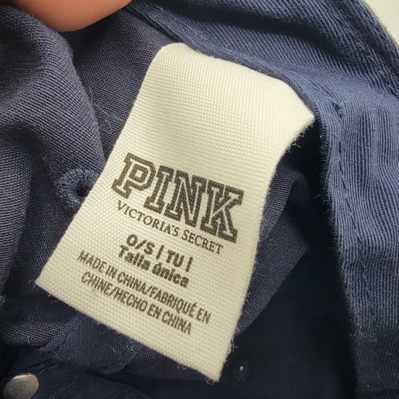 PINK Victorias Secret Navy Blue Baseball Cap Hat Adjustable Comfort Casual - Picture 7 of 9